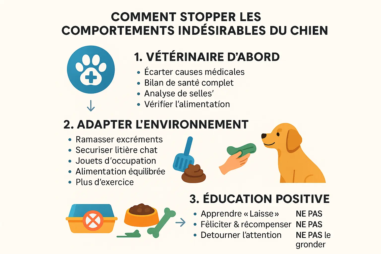 Chien mangeant ses excréments