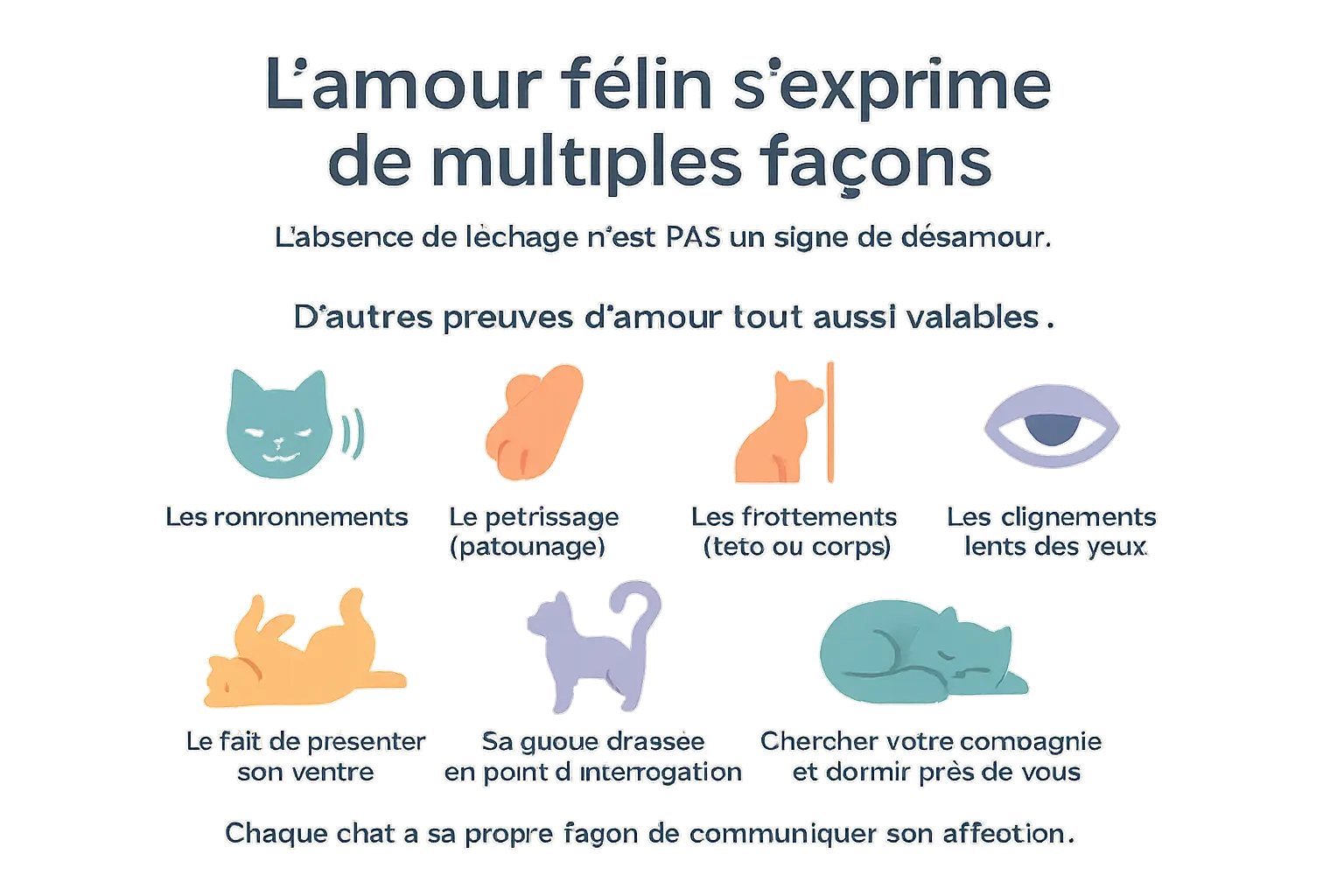 Illustration d'un <strong>chat exprimant son affection</strong>