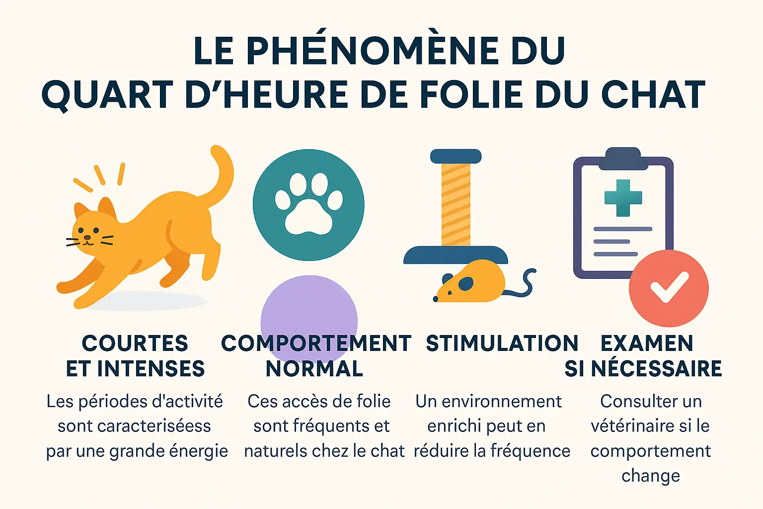 Illustration du quart d'heure de folie du chat