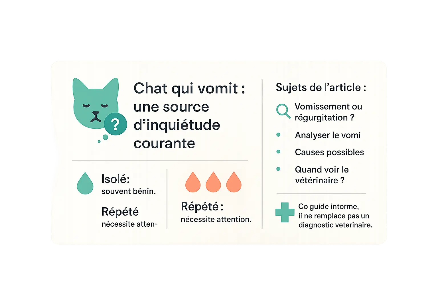 Chat malade vomissant dans une maison