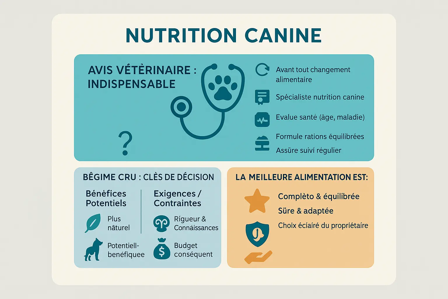 Guide de décision pour l'alimentation canine