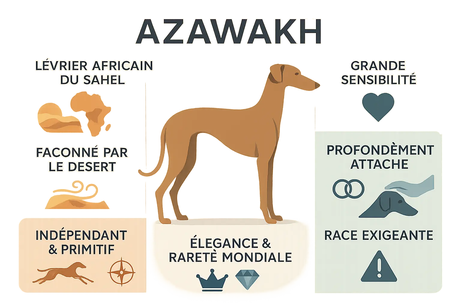 Illustration de l'azawakh dans son environnement désertique