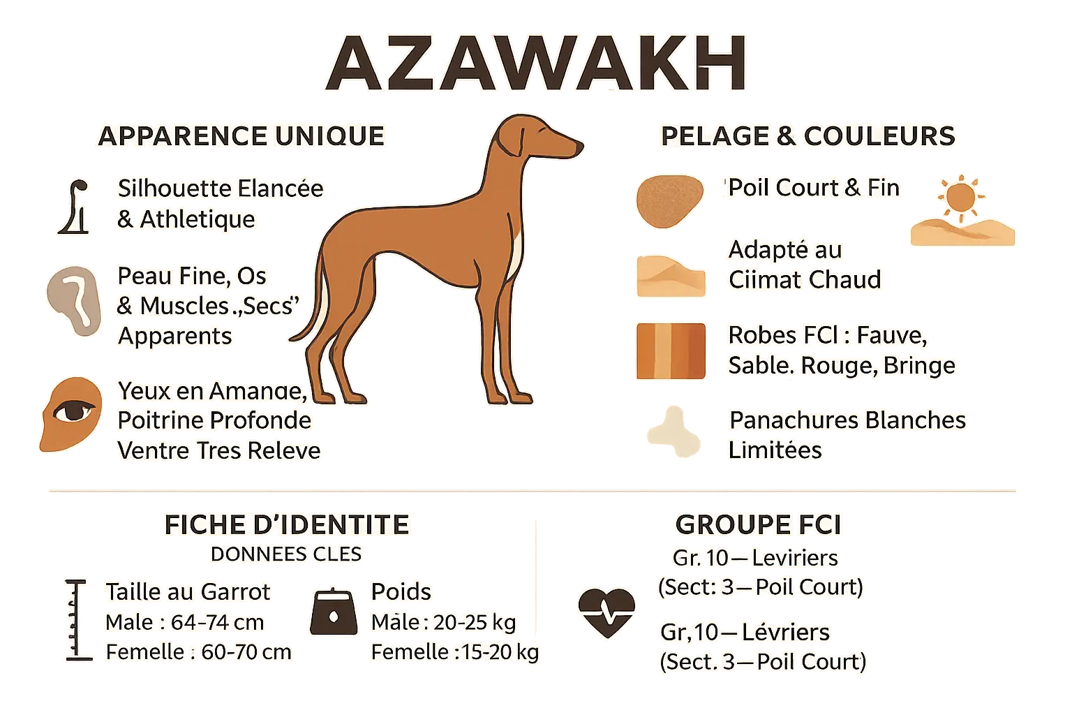 Azawakh breed characteristics infographic