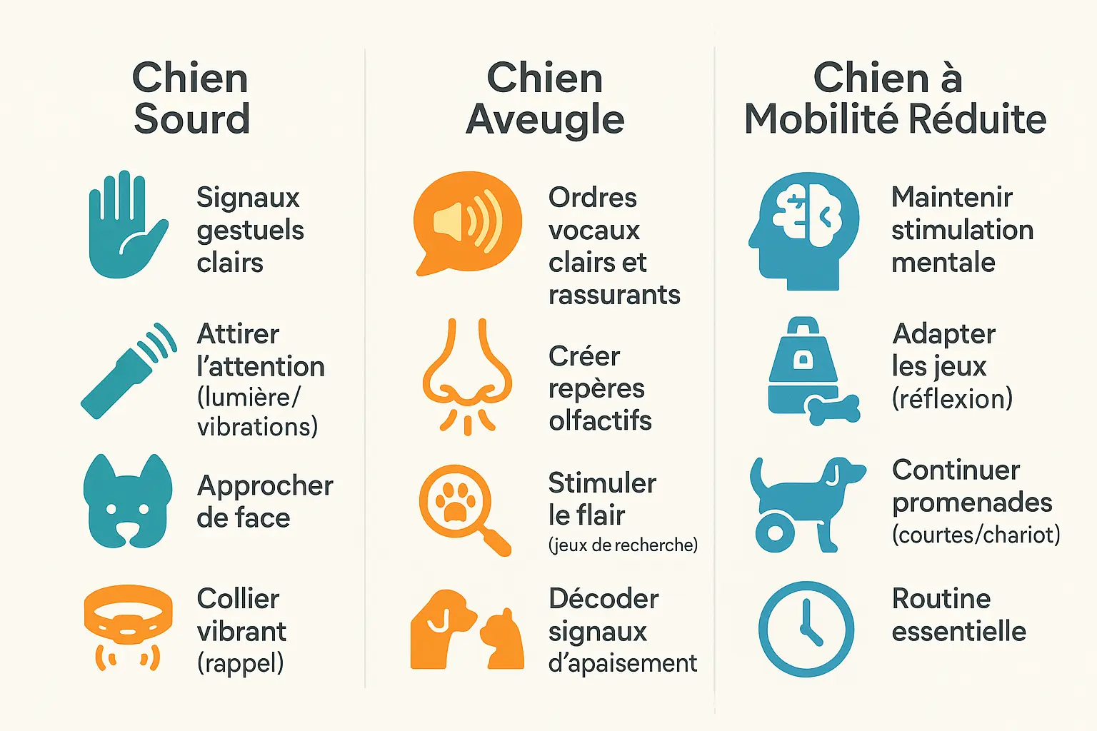 Chien aveugle guidé par son maître