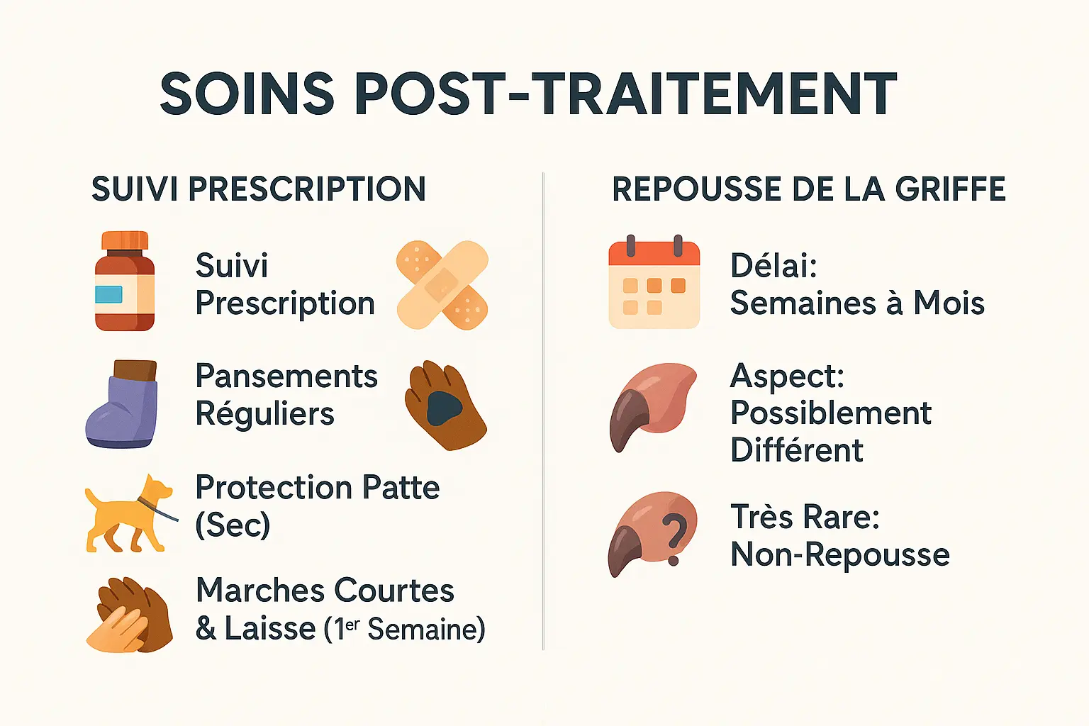 Illustration des <strong>soins post-traitements et repousse de la griffe</strong>