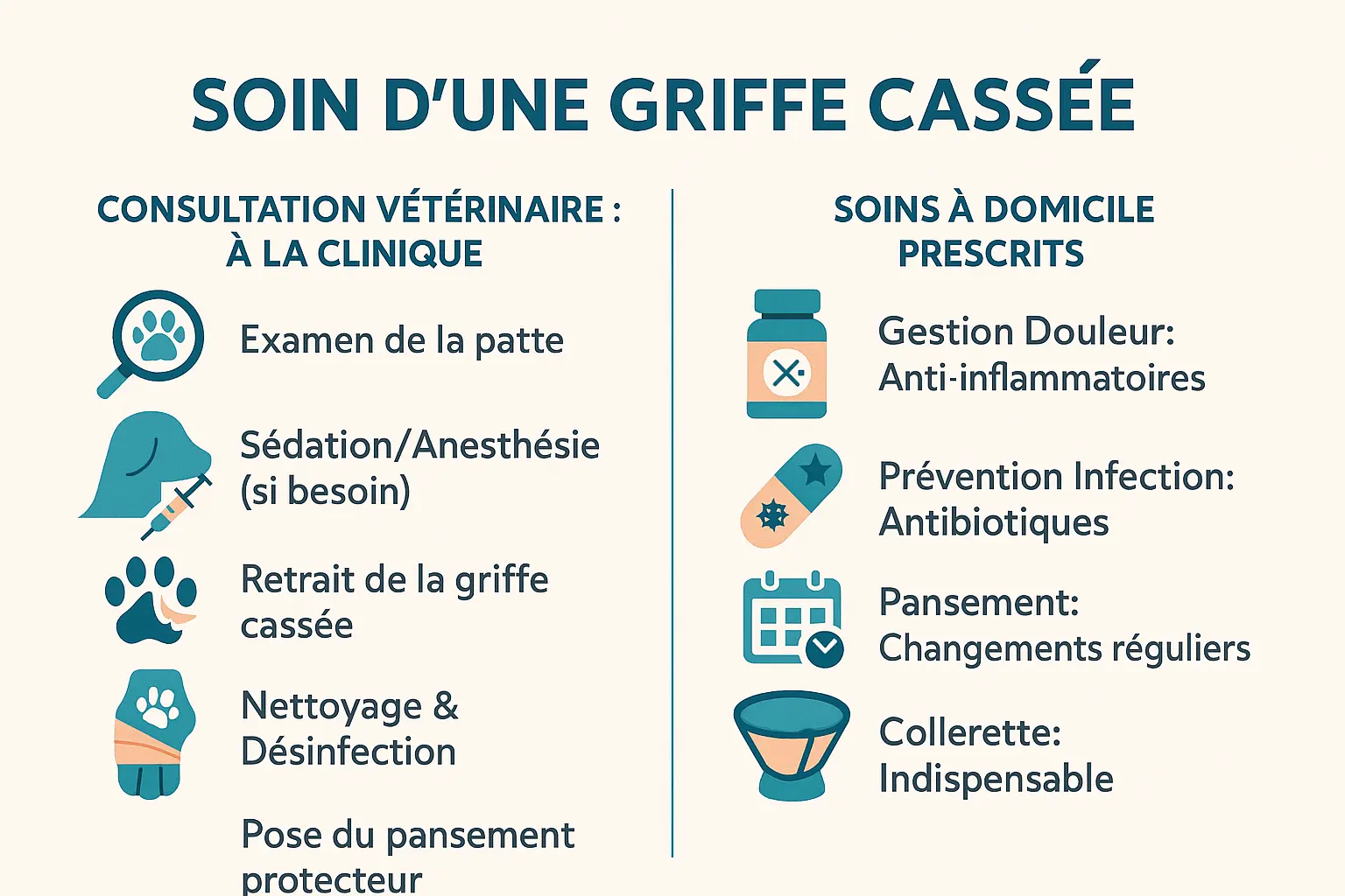Soins vétérinaires pour une griffe cassée chez le chien