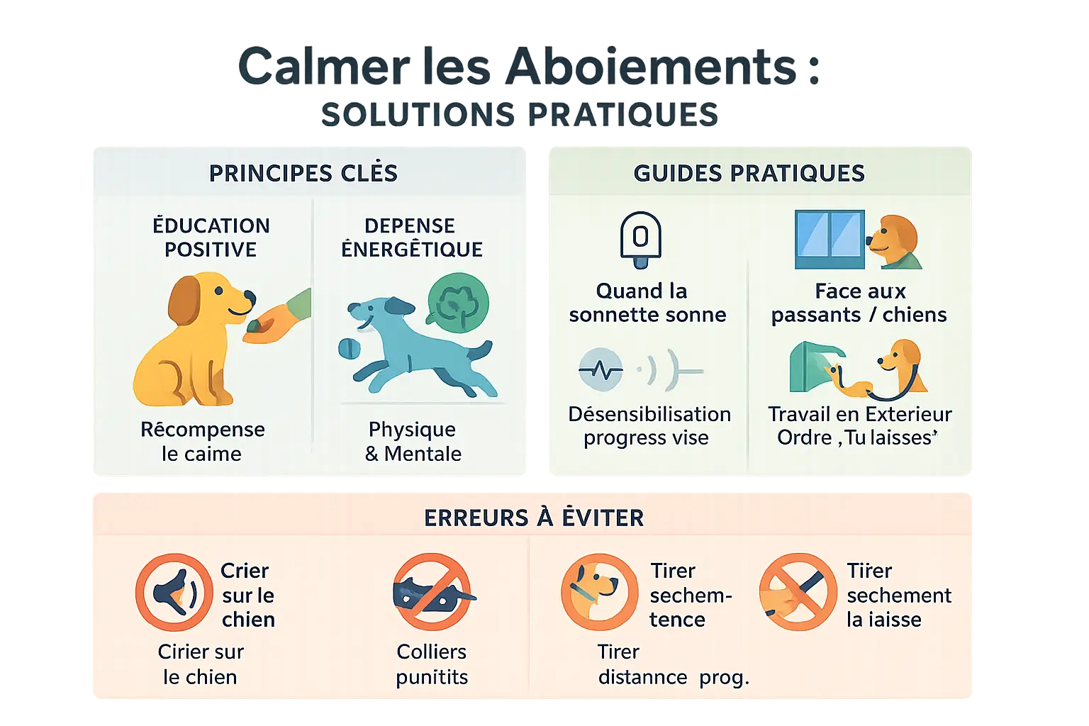 Chiens calmes grâce à l'éducation positive