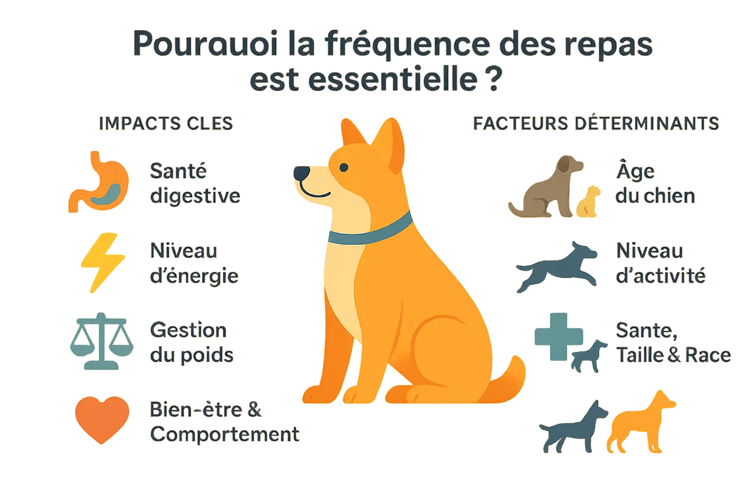 Illustration chien et repas quotidiens