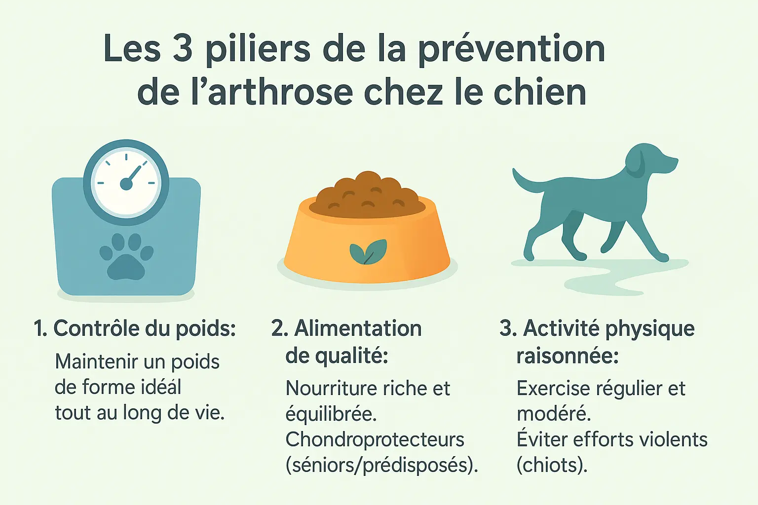 Les 3 piliers de la prévention de l'arthrose chez le chien