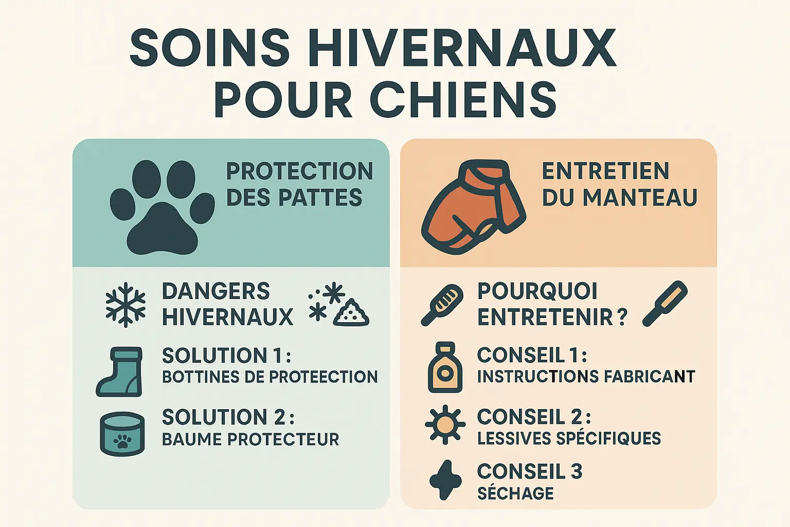 Soins hivernaux pour chiens