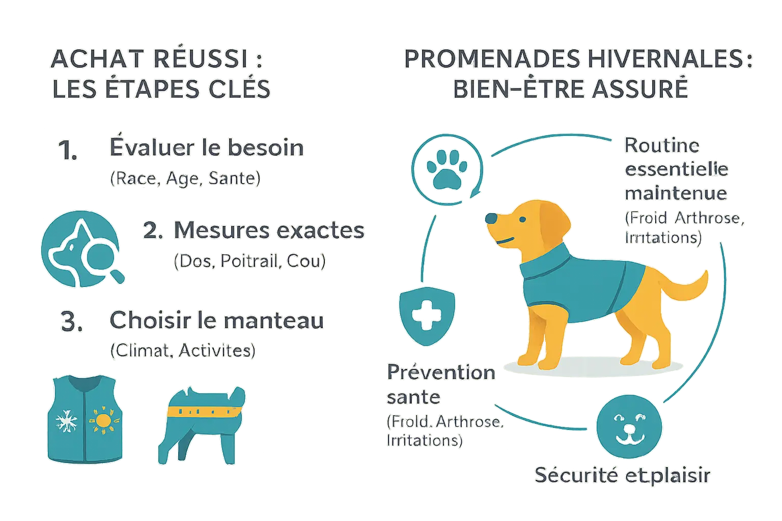 Infographie pour choisir un manteau pour chien