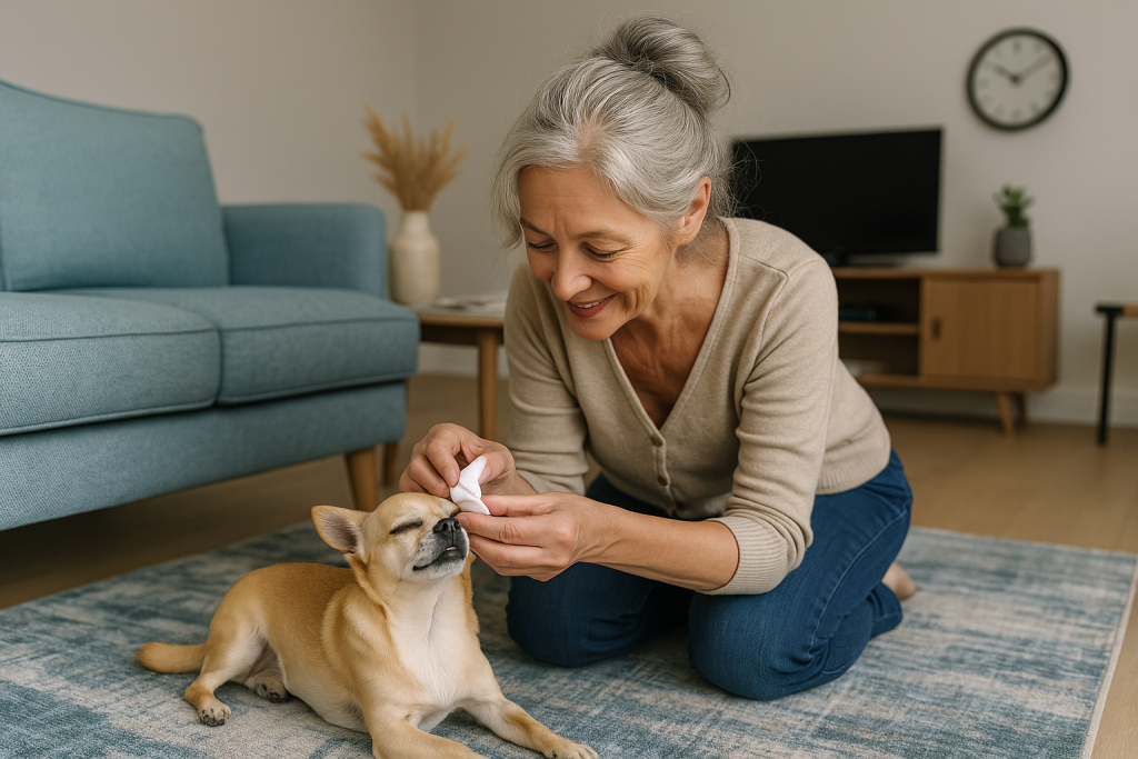 nettoyer les yeux d'un chien