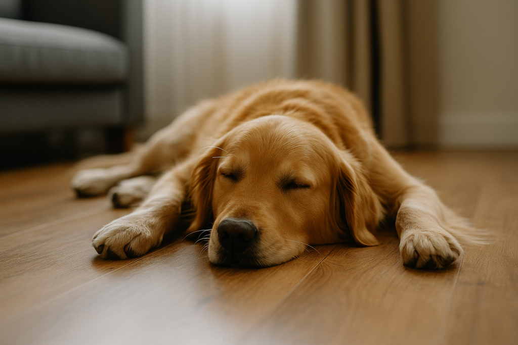 chien au repos après crise d'épilepsie