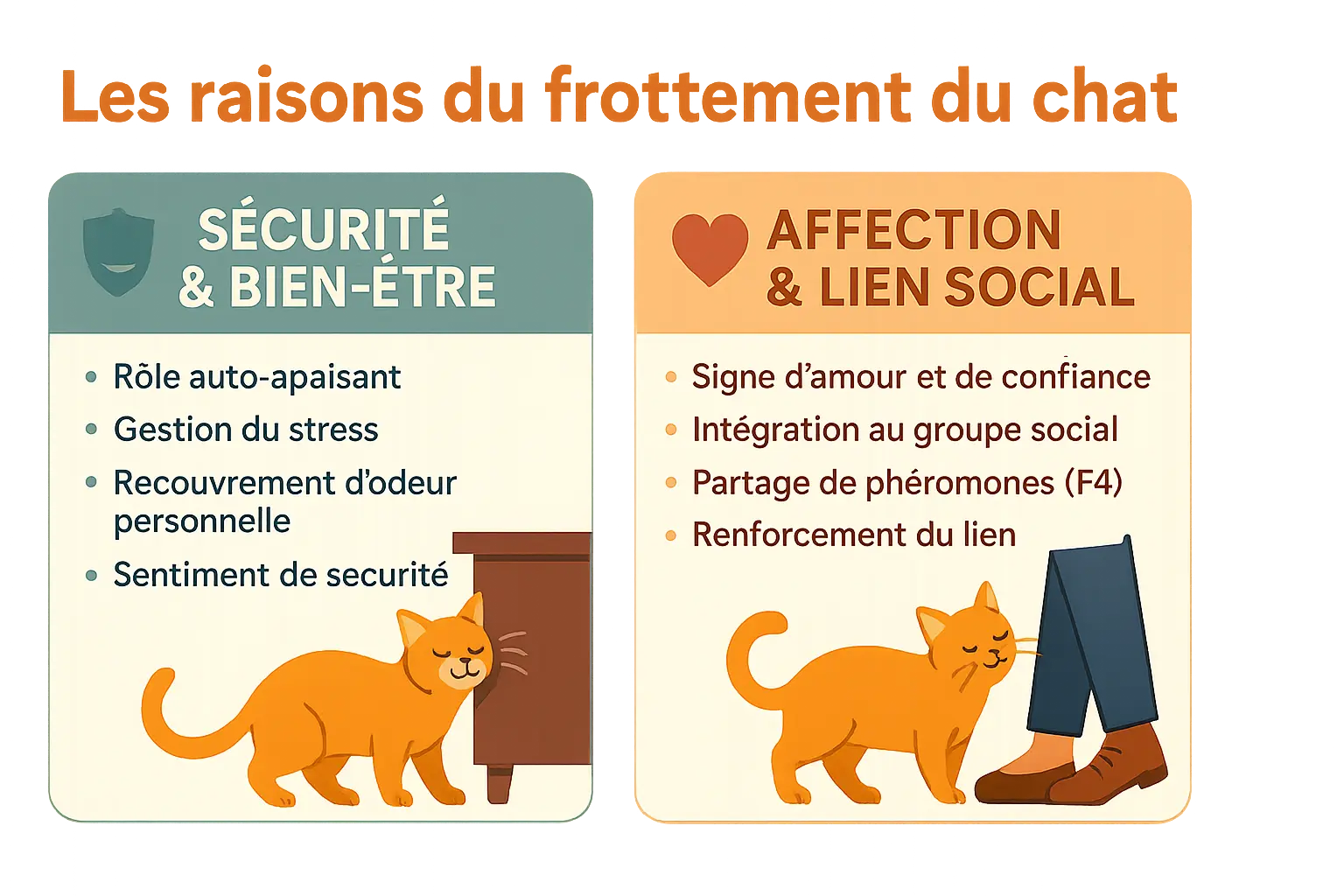 Chat se frottant contre un meuble