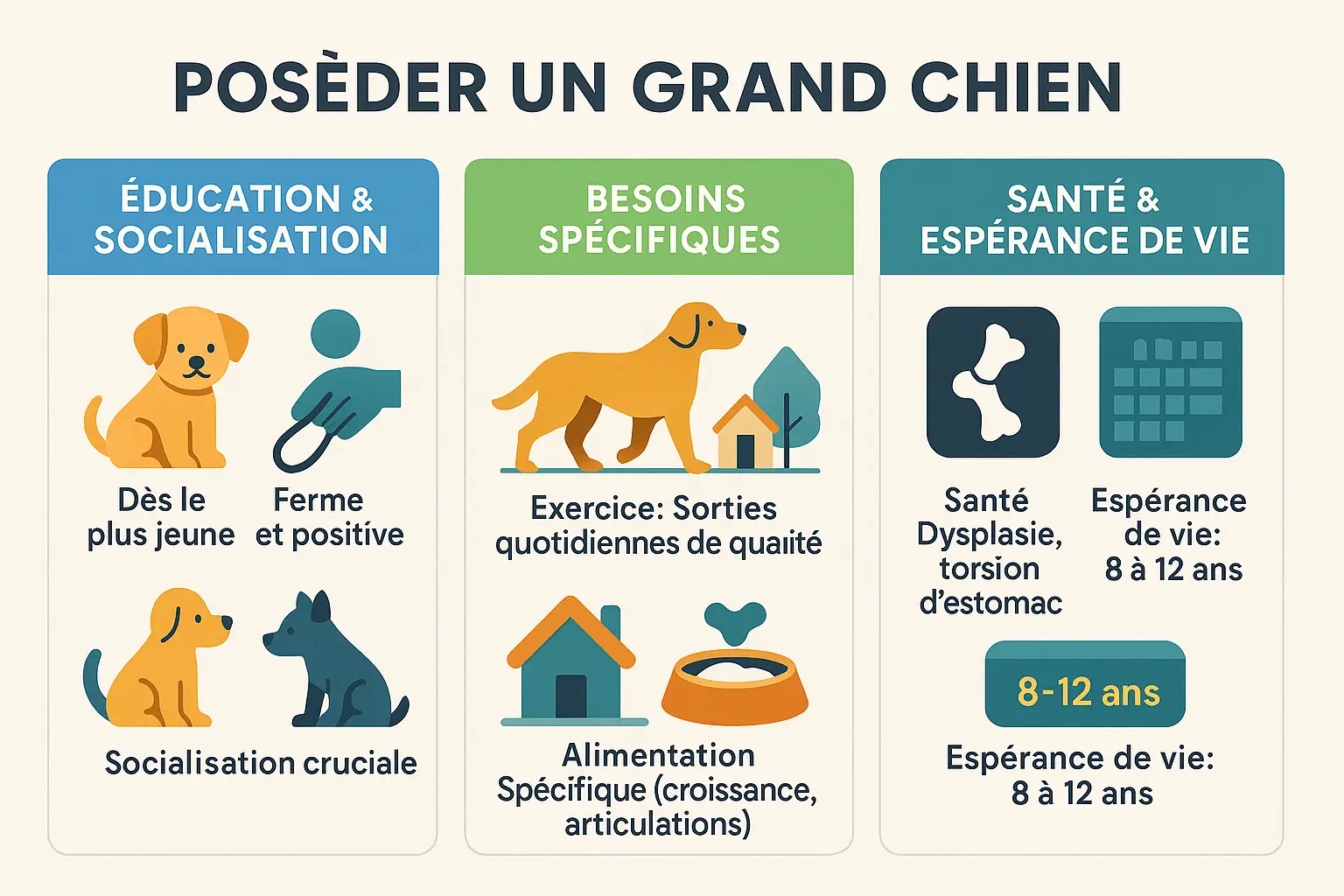 Infographie sur les chiens de grande taille