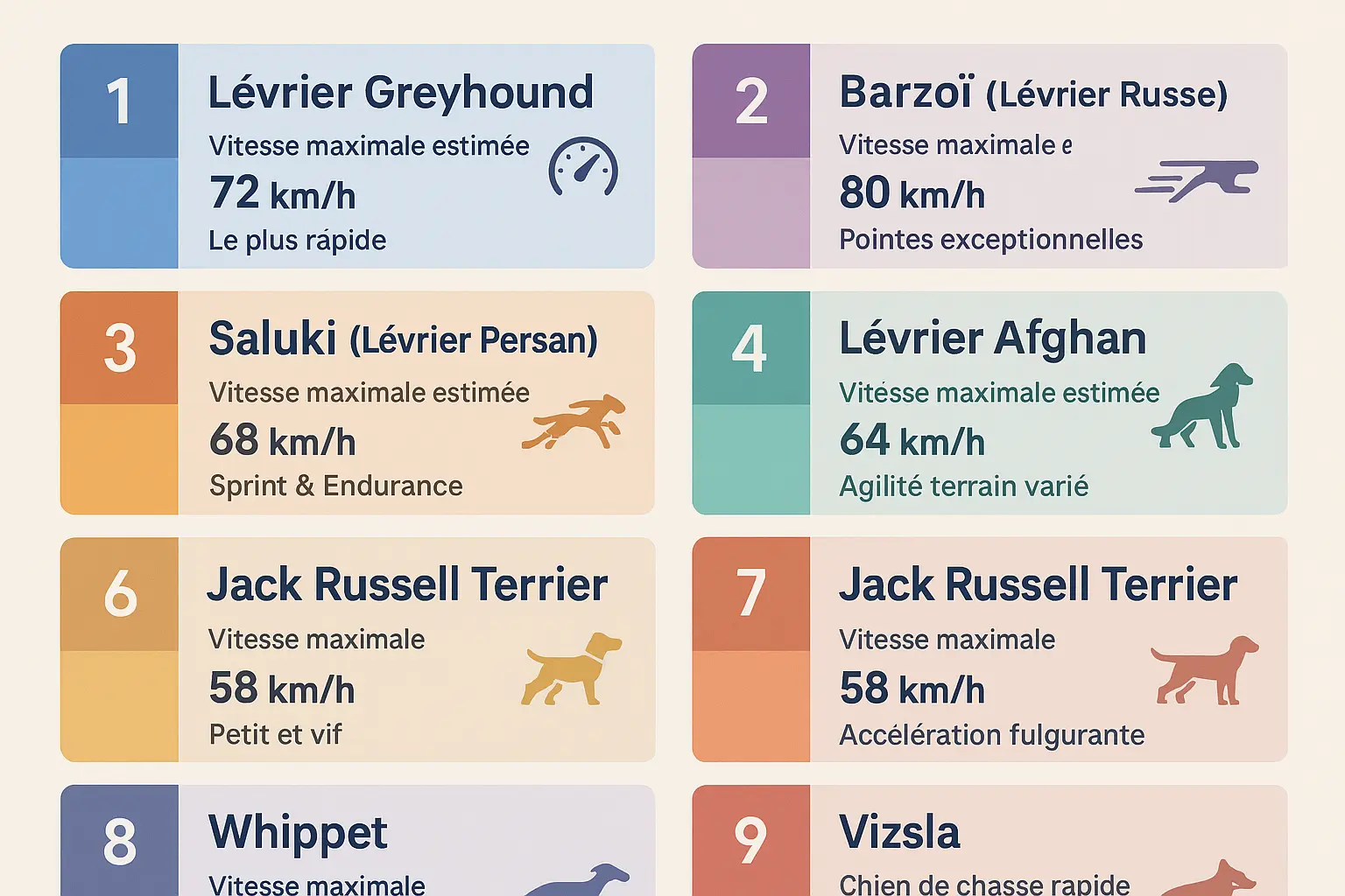 Classement des chiens les plus rapides