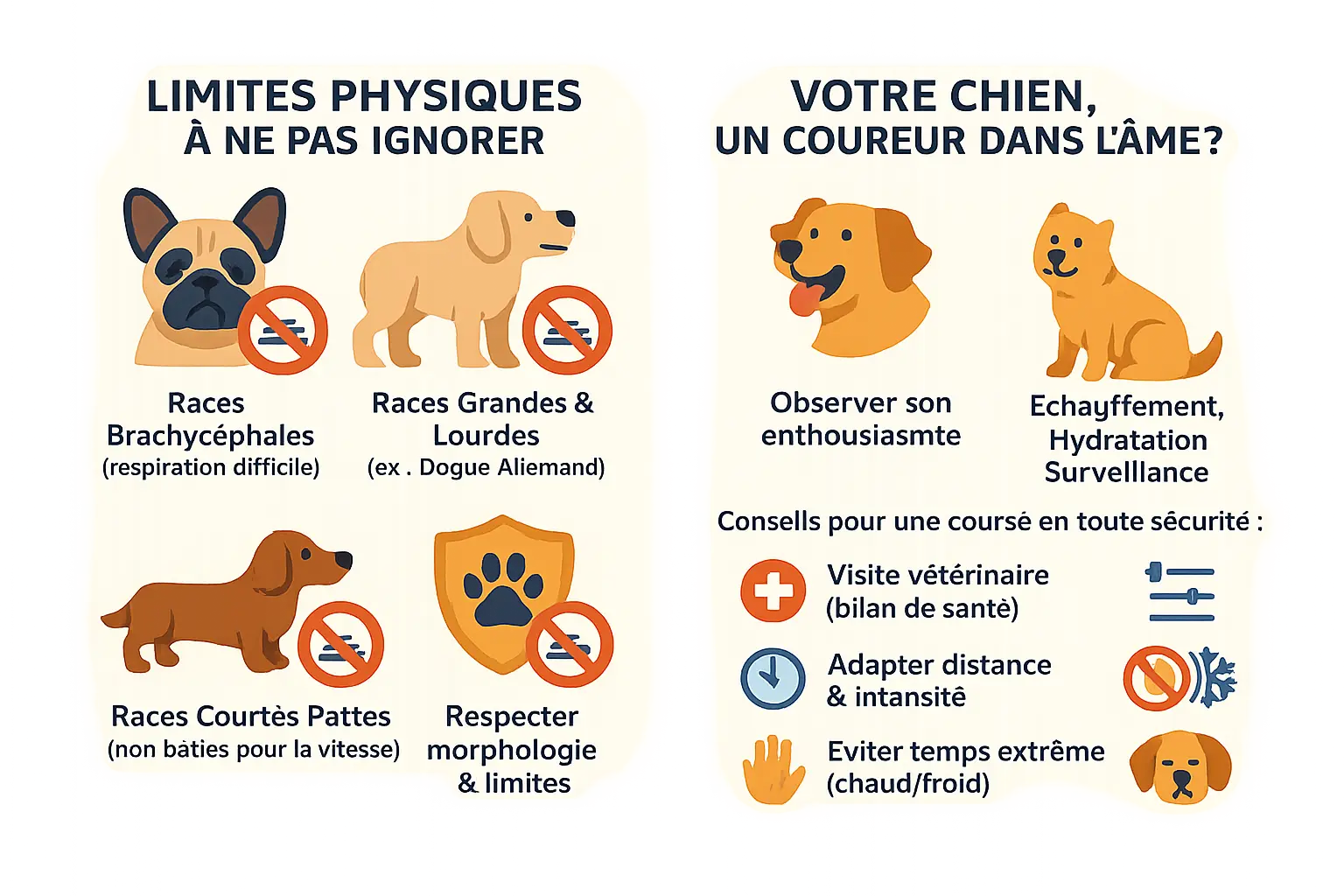 Chiens de course avec limites physiques