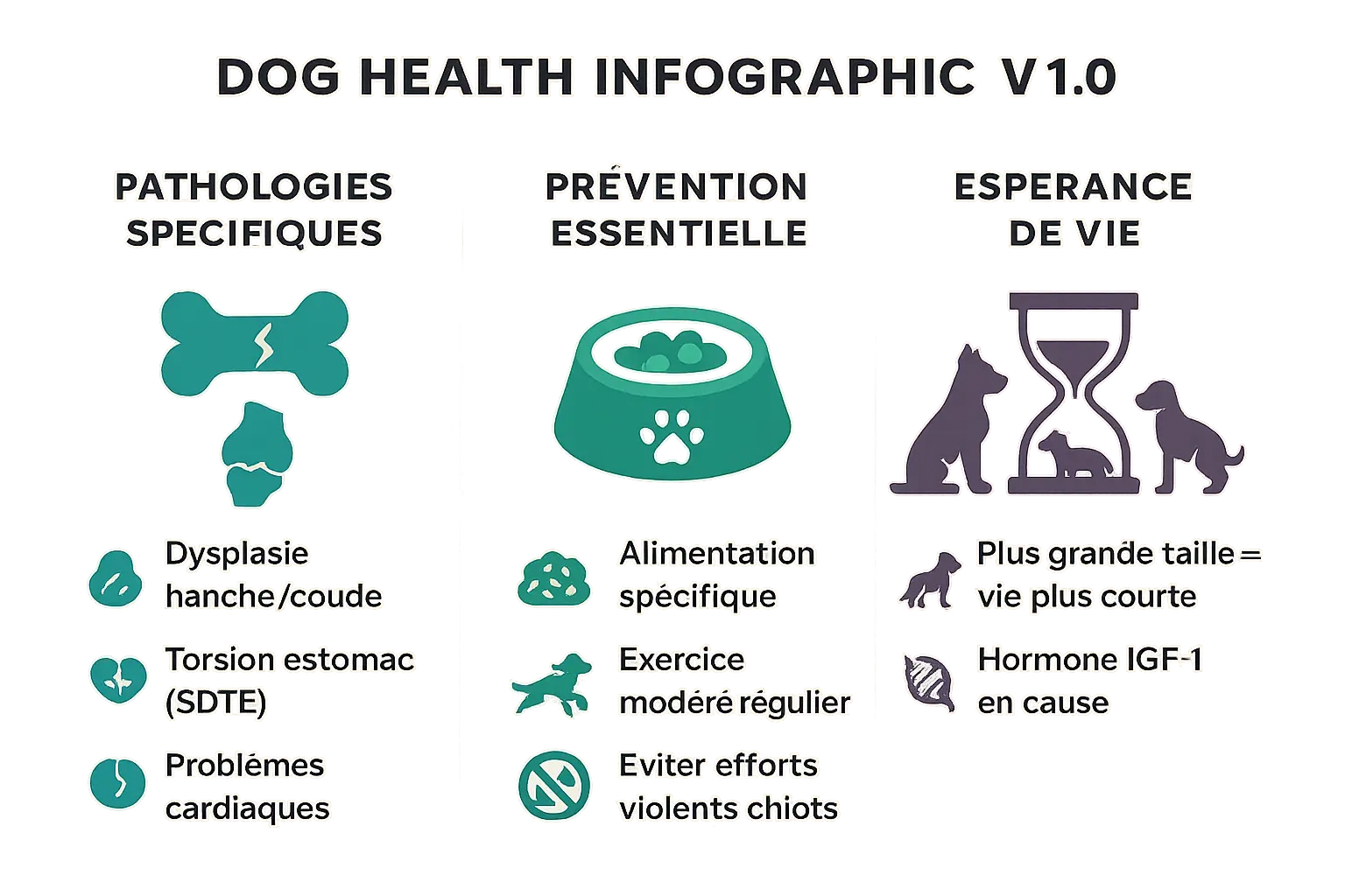 Infographie santé des chiens de grande taille