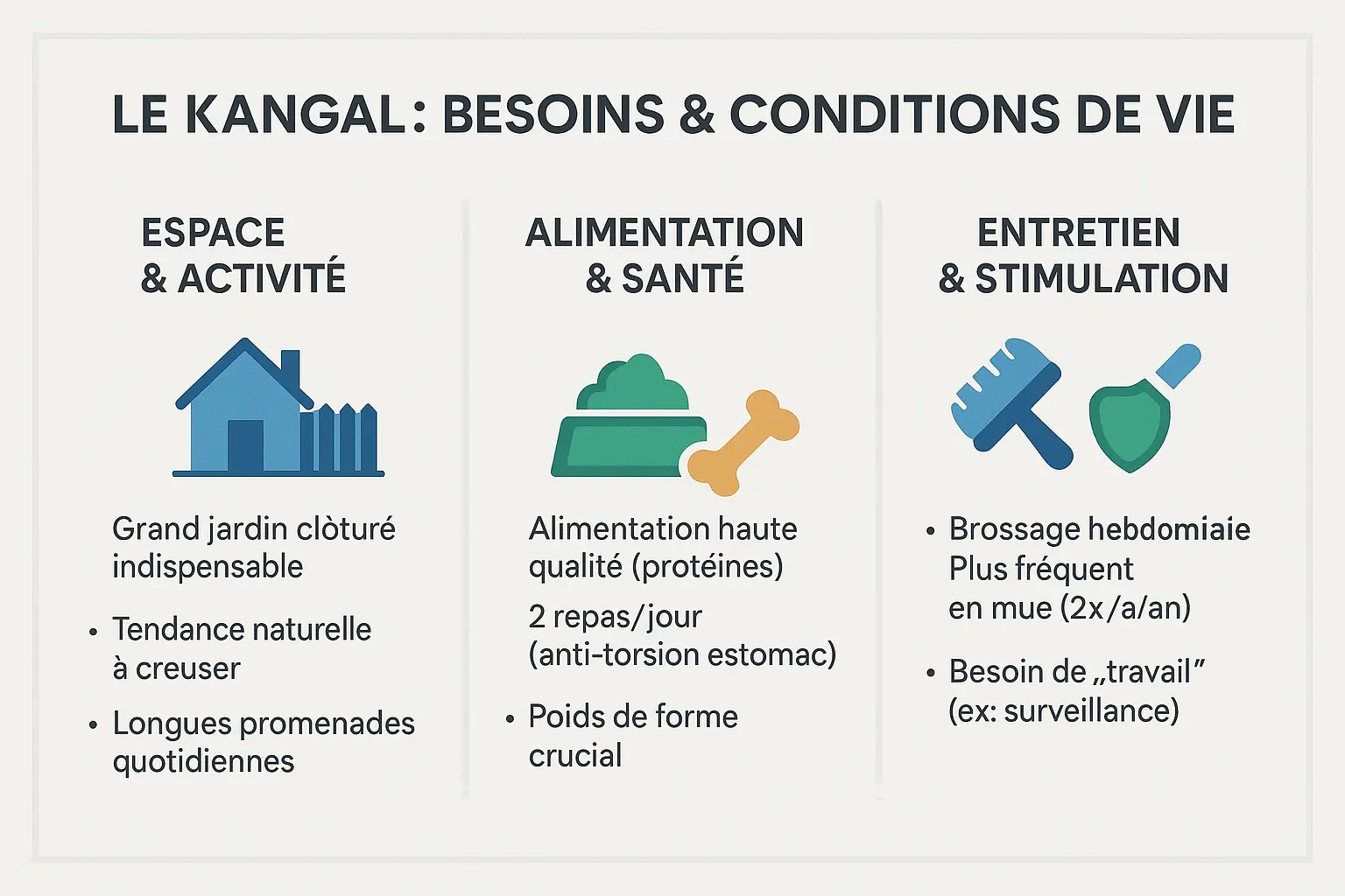 Kangal Shepherd Dog dans un grand espace extérieur