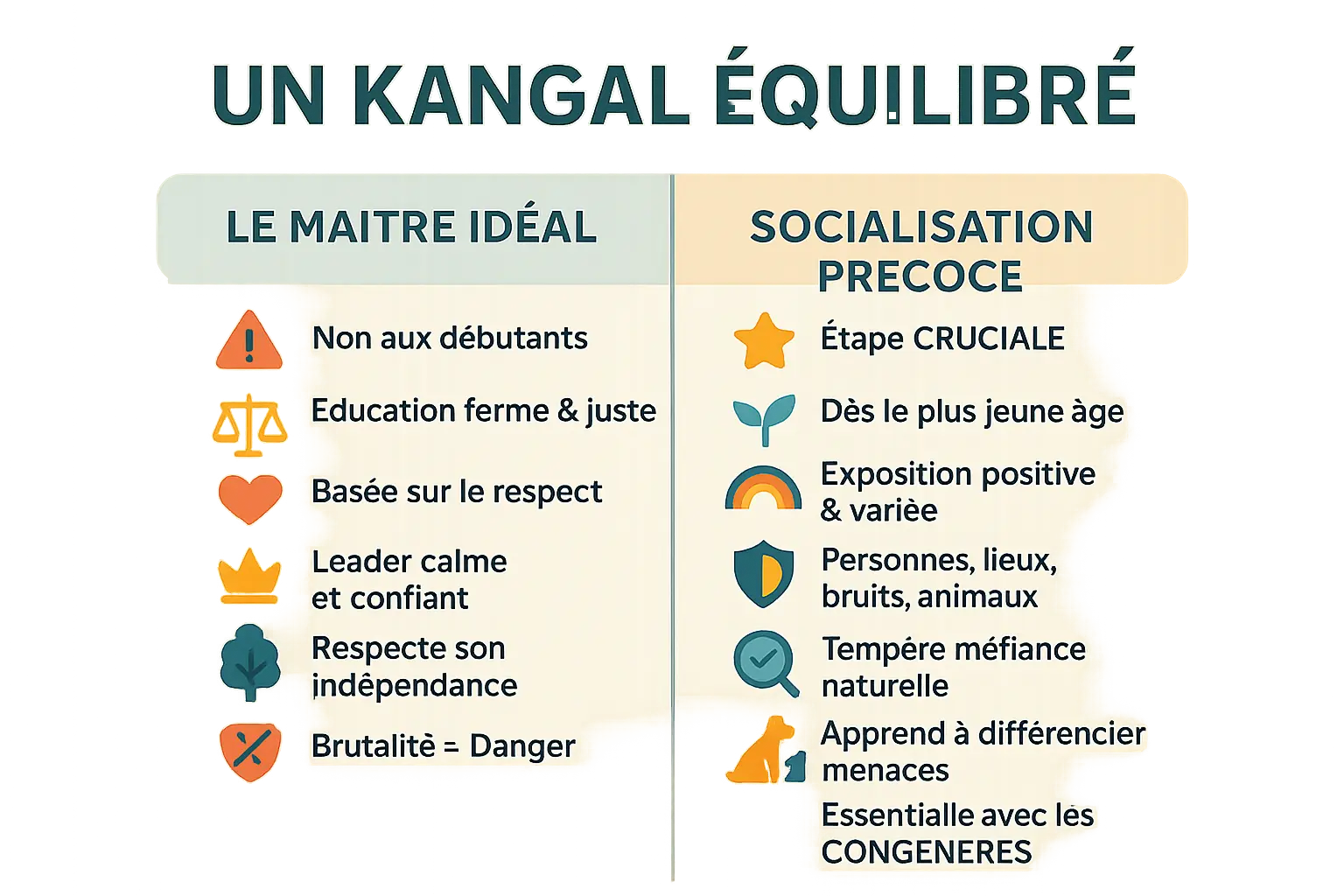 Chien Kangal en position vigilante dans un champ