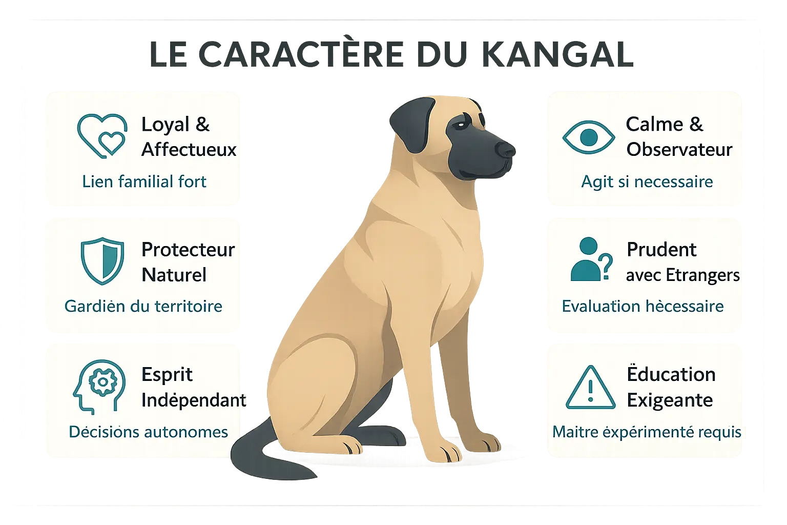 Illustration du tempérament du Kangal