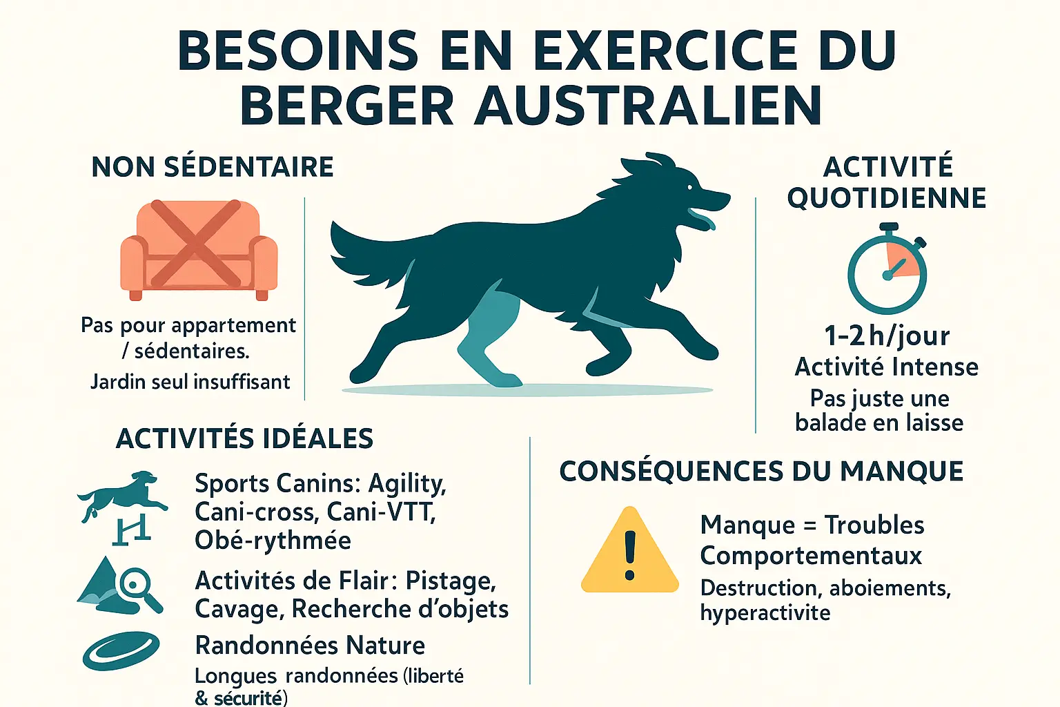 <strong>Berger australien en activité physique intense</strong>