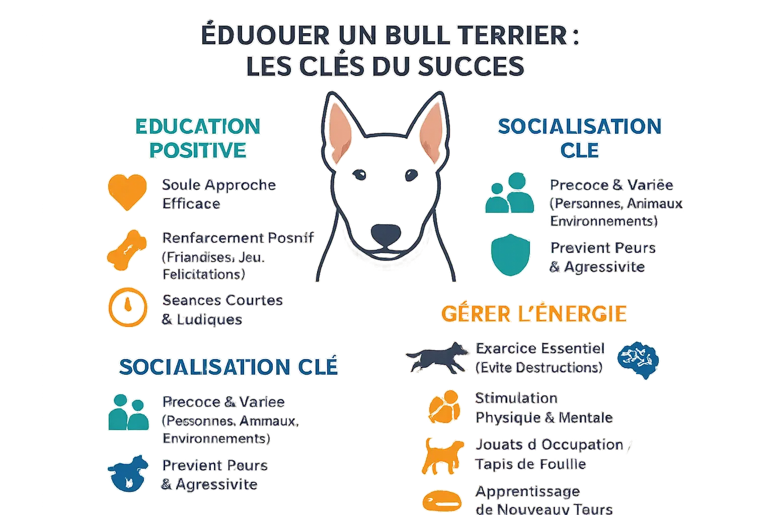 Bull Terrier jouant avec un jouet d'intelligence