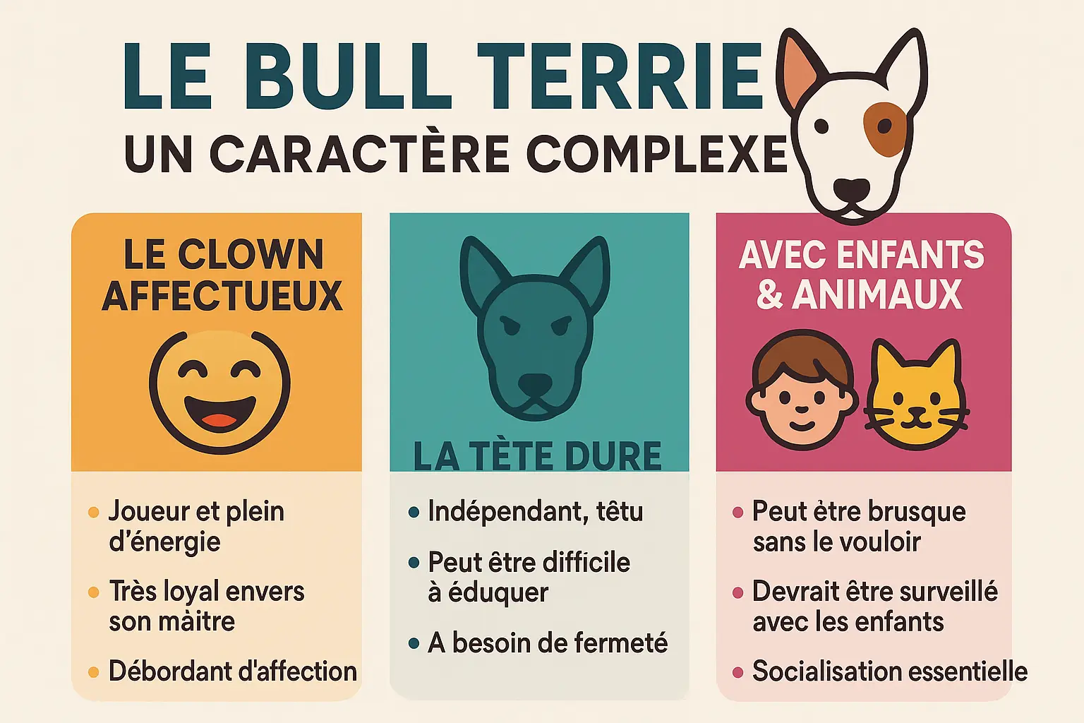 Bull Terrier jouant avec un jouet