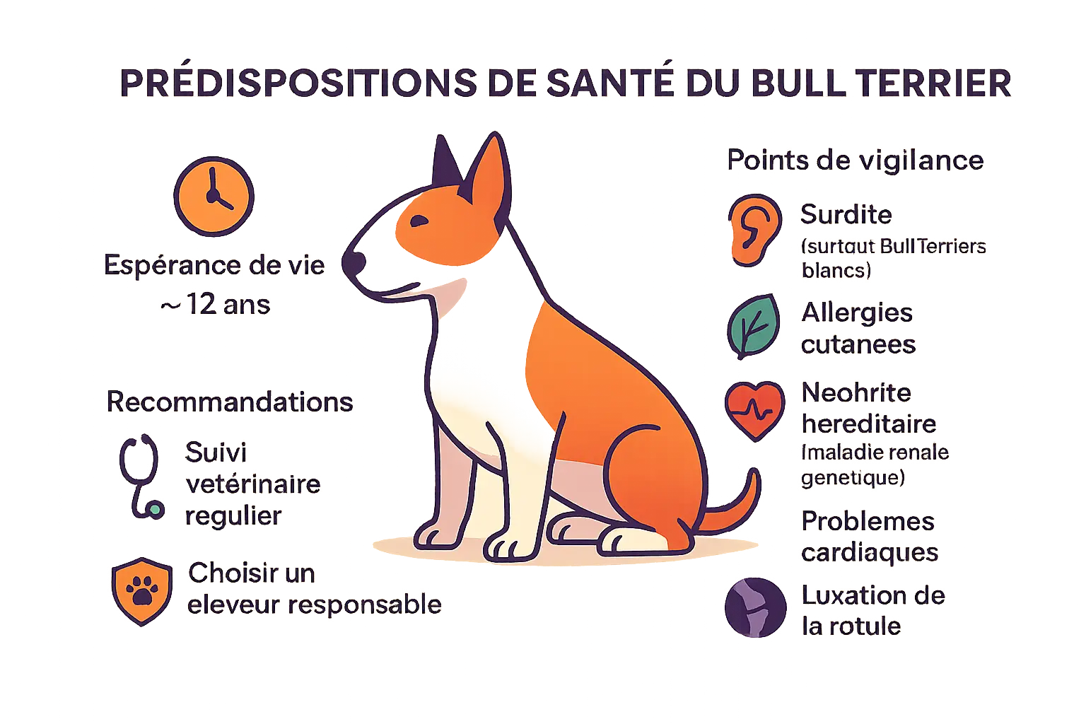 Bull Terrier en pleine activité, illustrant les précautions à prendre pour sa santé