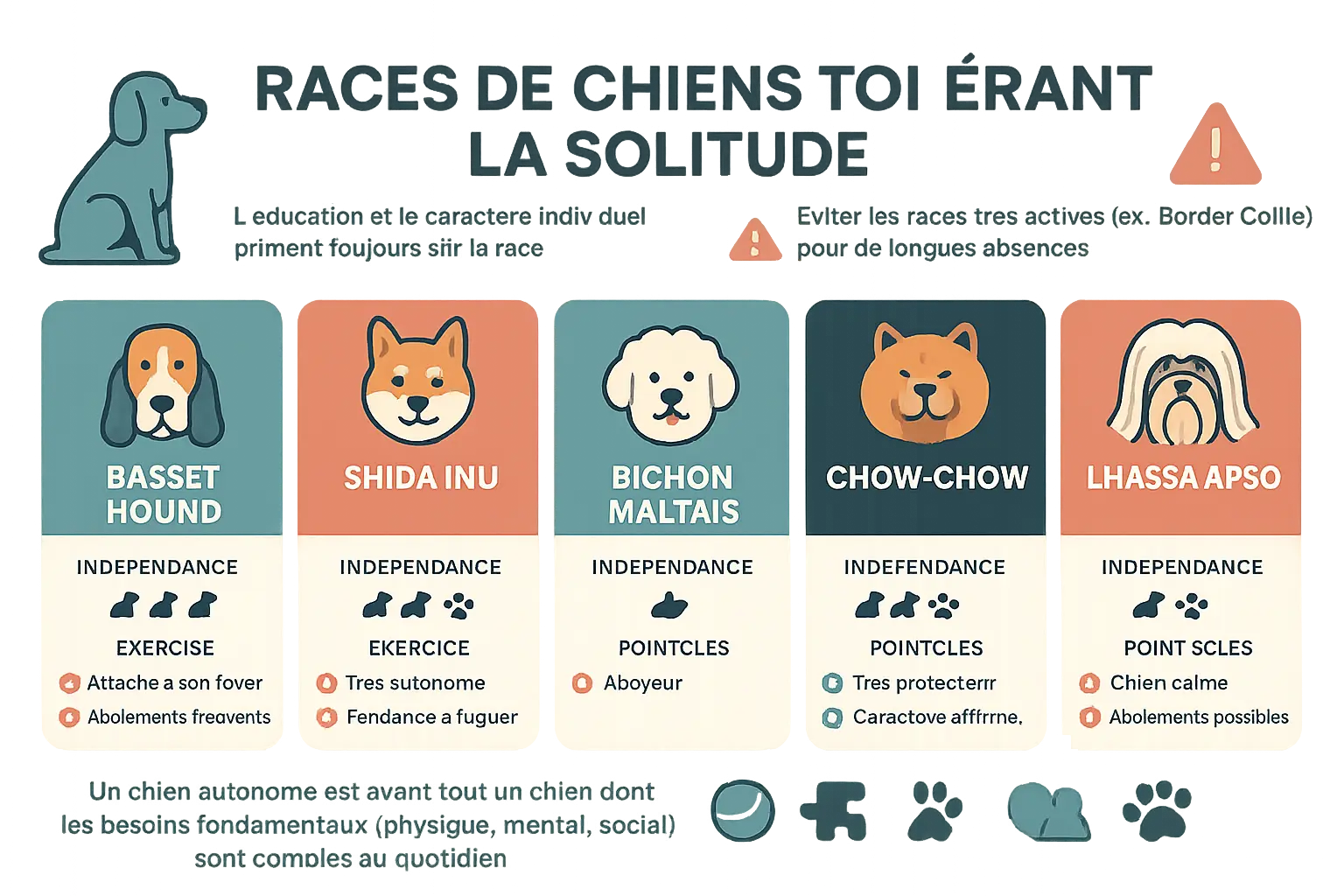 Chiens indépendants et gestion de la solitude