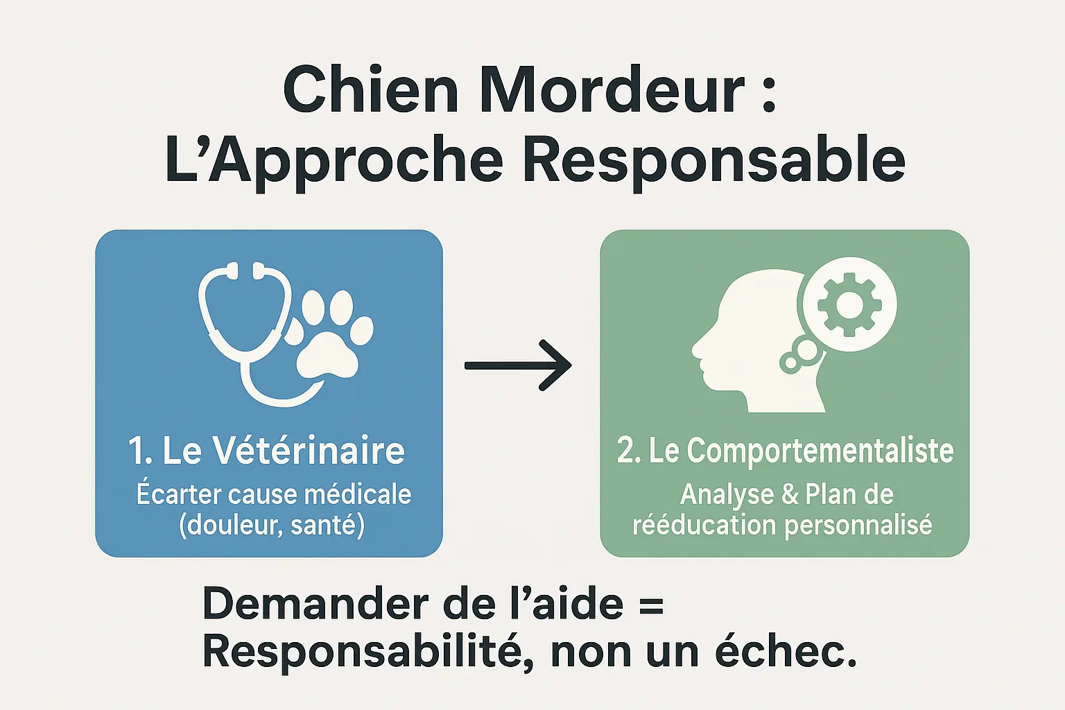 Chien mordeur et approche responsable