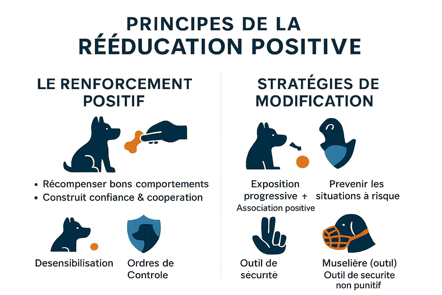 Illustration des principes de la rééducation positive