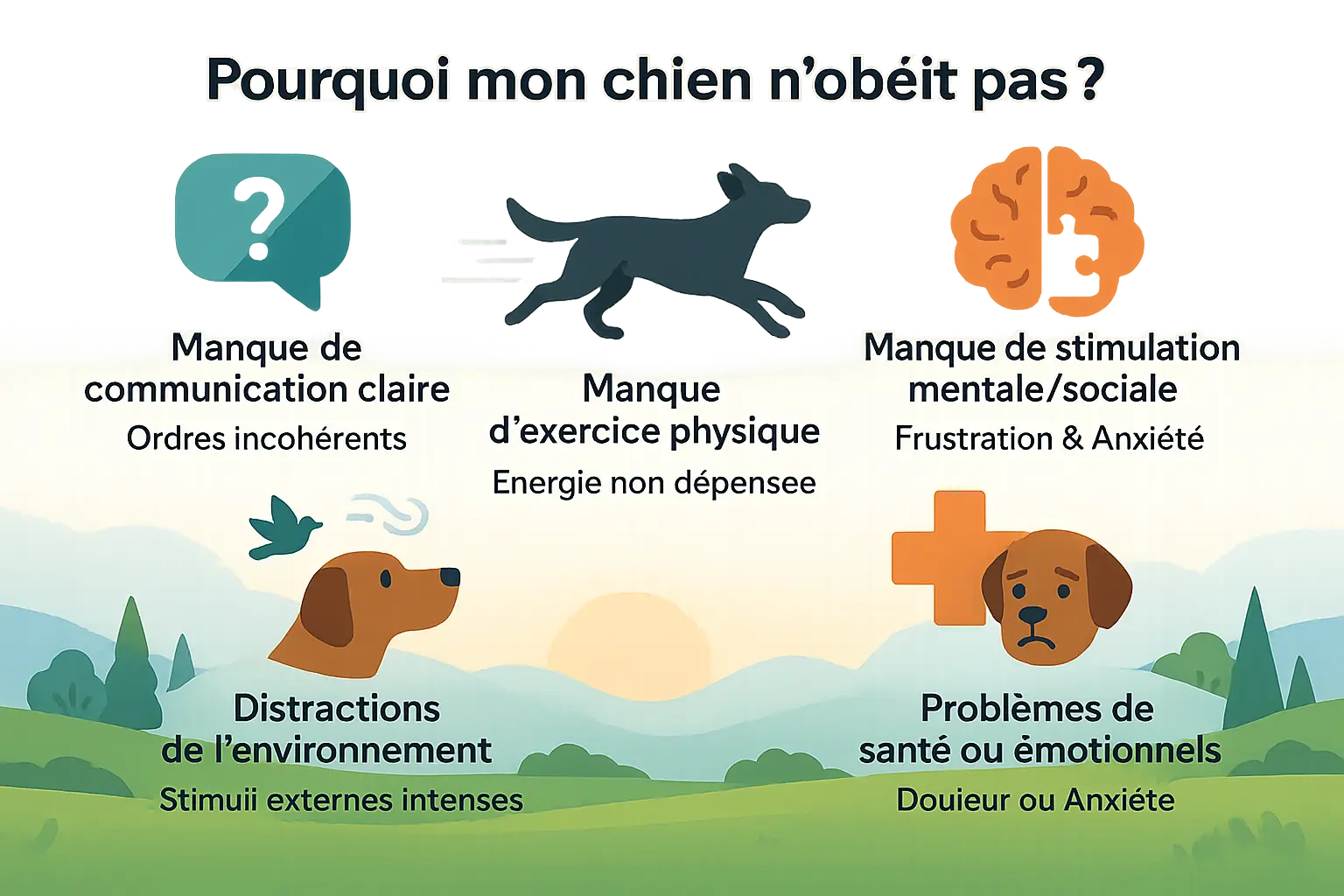 <strong>Infographie sur les causes de désobéissance canine</strong>