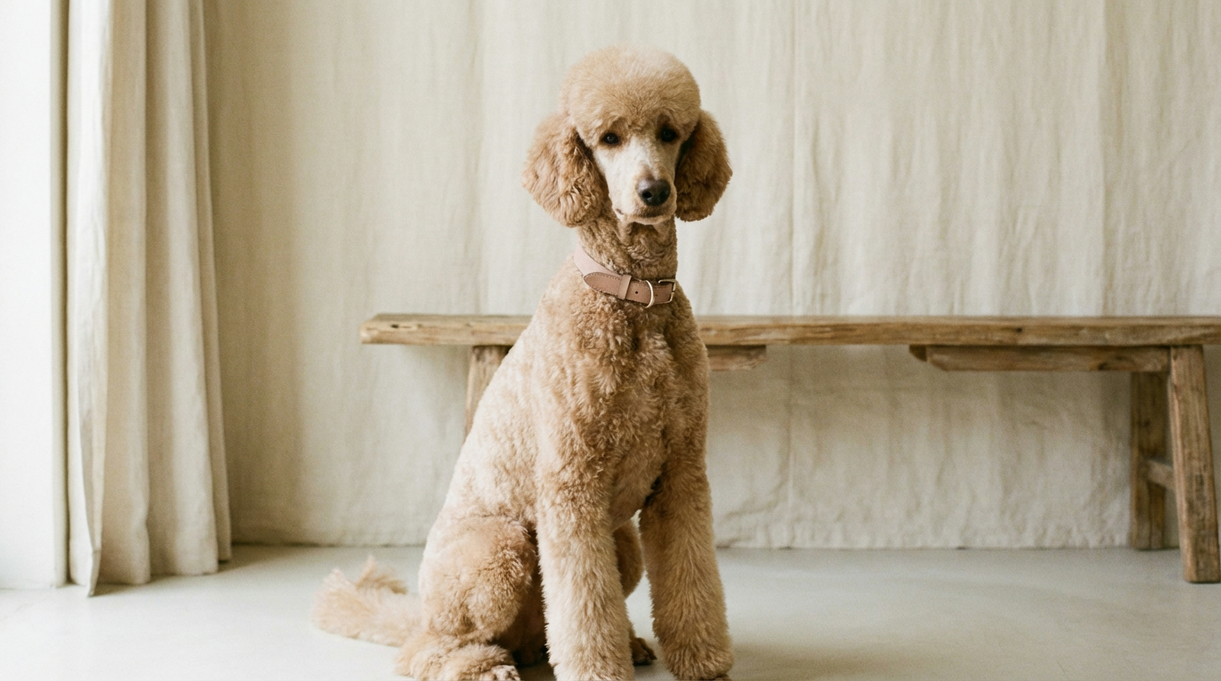 Caniche avec une coupe toilettée soignée