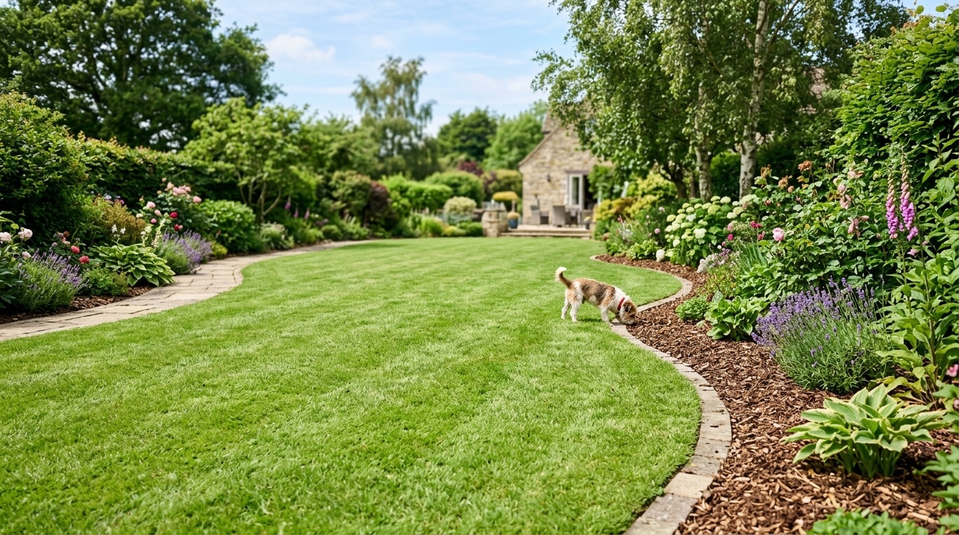 Jardin bien entretenu pour éviter les tiques