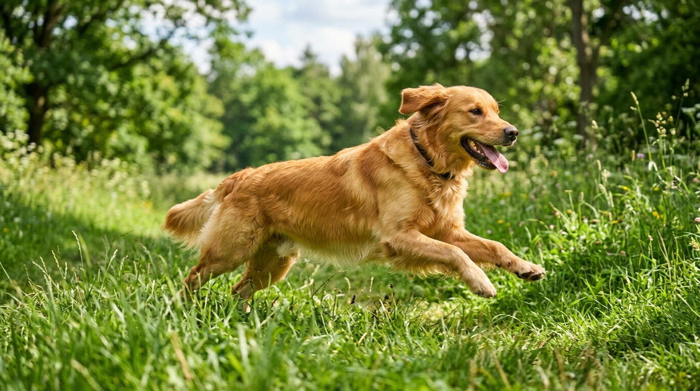 Chien en bonne santé après traitement anti-puces