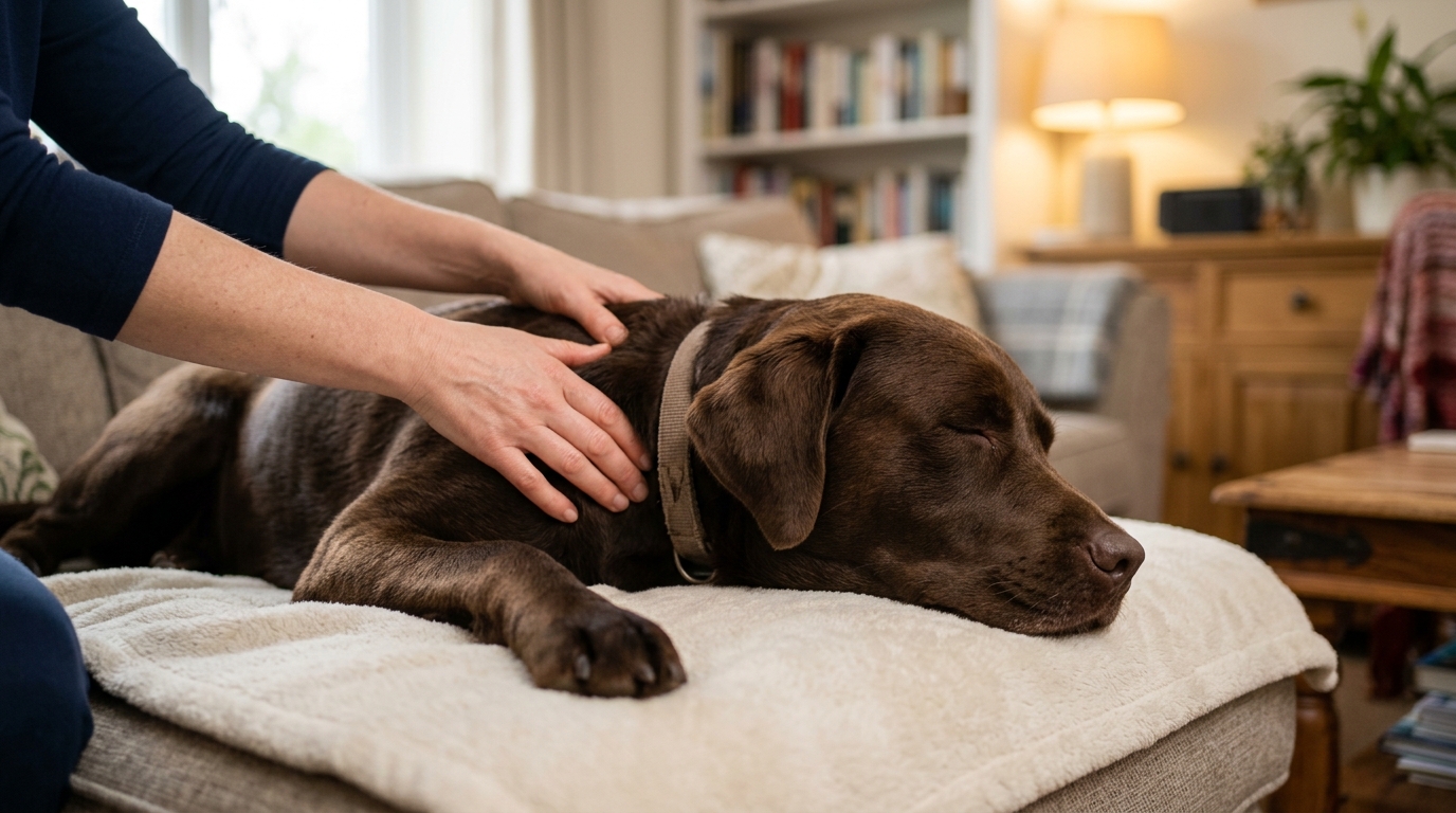 Massage animalier doux et respectueux dans un environnement apaisant