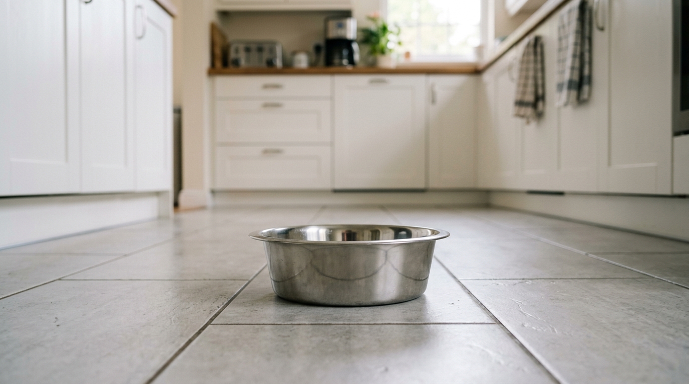 Gamelle vide pour la mise à jeun du chien