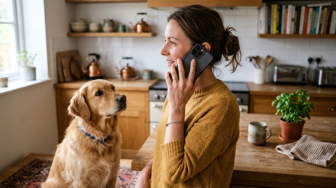 Propriétaire appelant les urgences vétérinaires