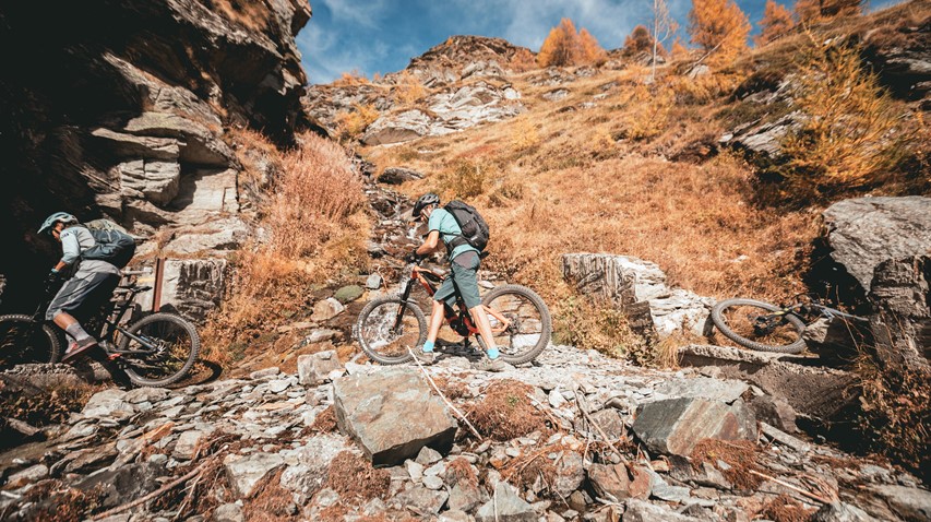 Getting off your bike and walking difficult sections (like these two riders) should not be embarrassing