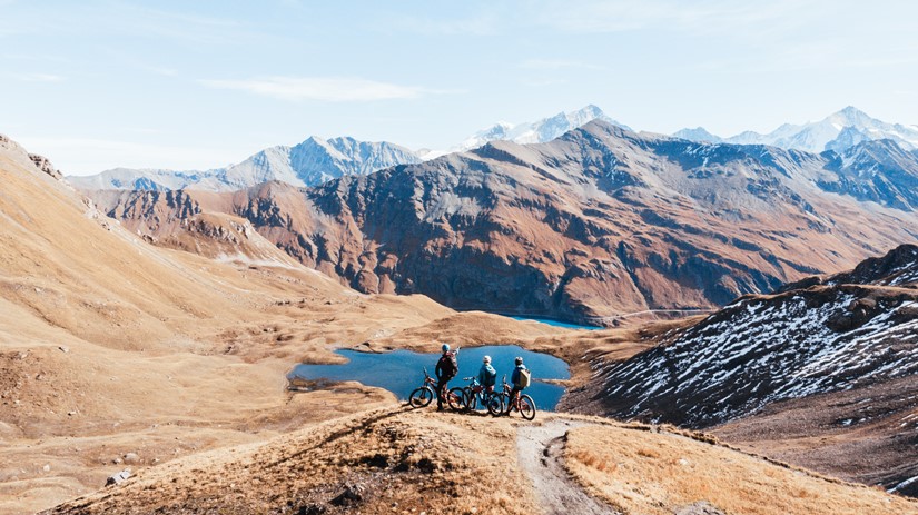 Admiring the stunning views of 4,000m peaks on the Chamonix-Zermatt Haute Route