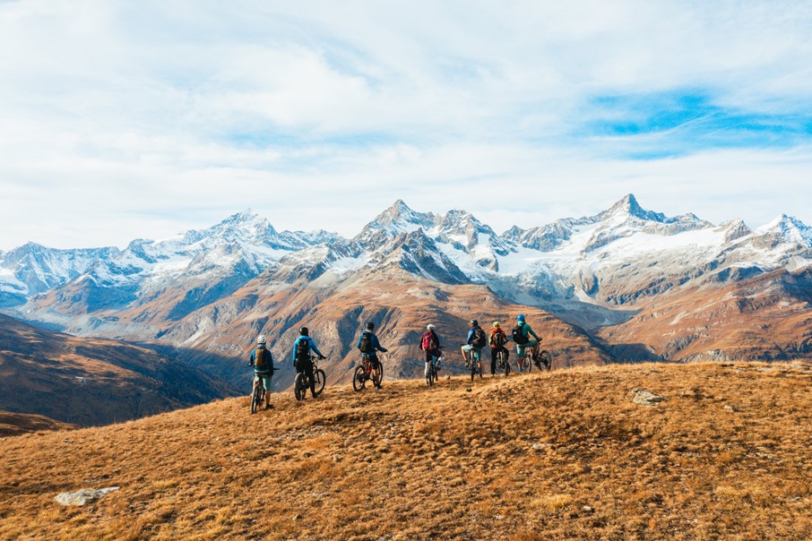 Admiring the views in Zermatt during the Haute Route
