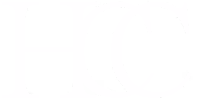 White letters HCC on a black background forming a logo.