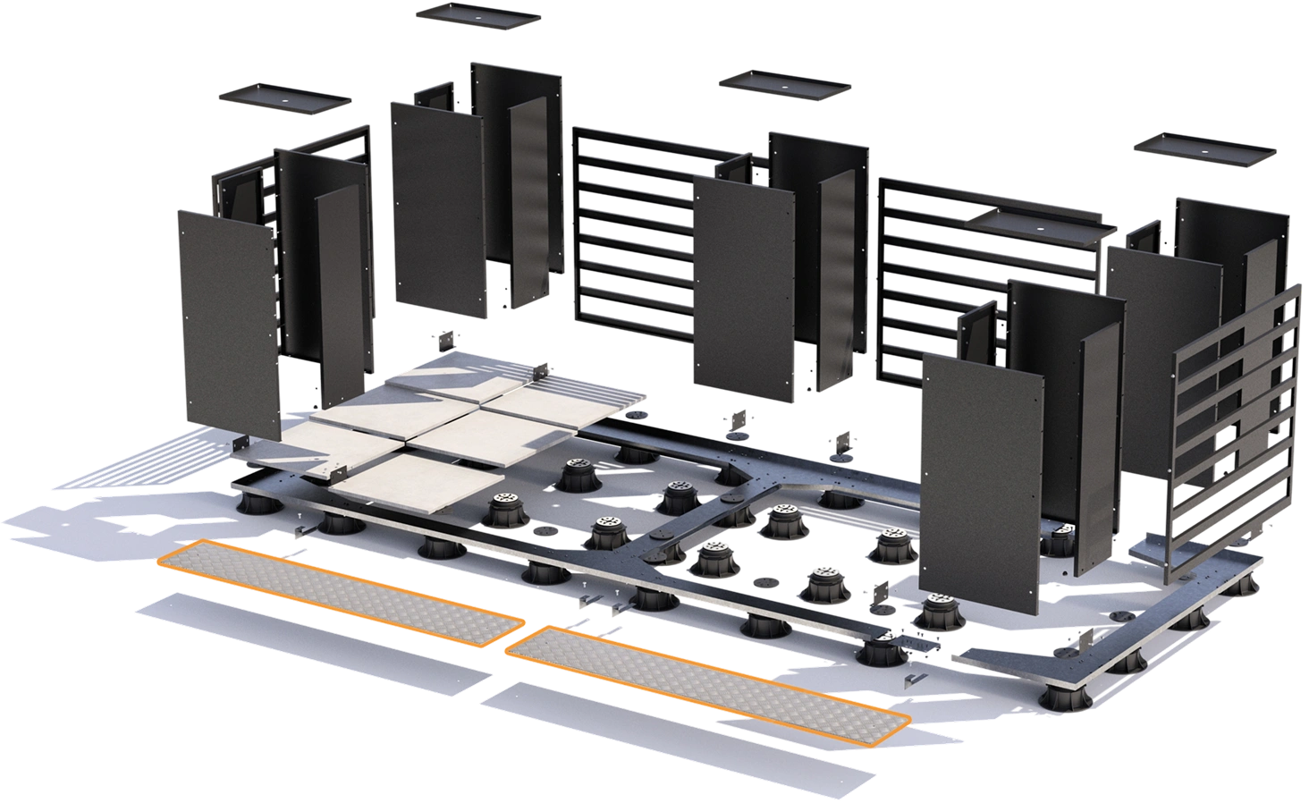 StreetDeck components highlighting aluminum access ramps