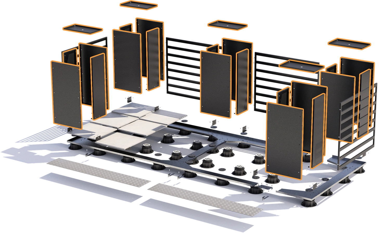 StreetDeck components highlighting steel planters