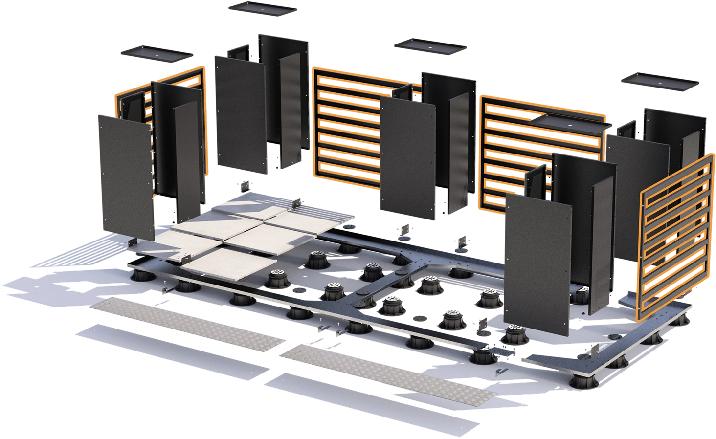 StreetDeck components highlighting steel fence panels