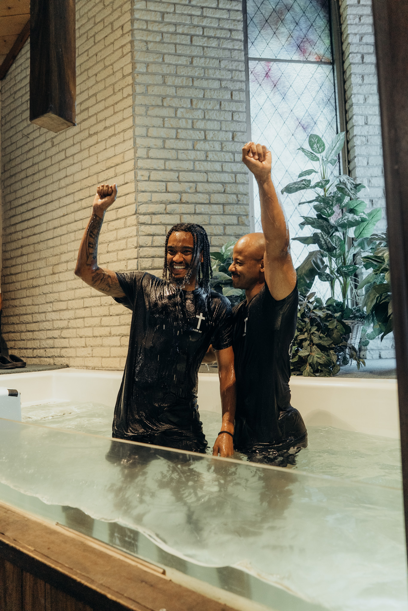 Man getting baptized
