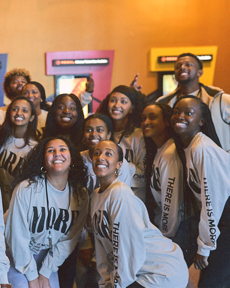 Team members taking a photo together