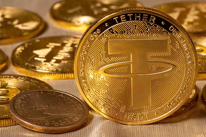 physical representation of digital currency shown as a gold coin