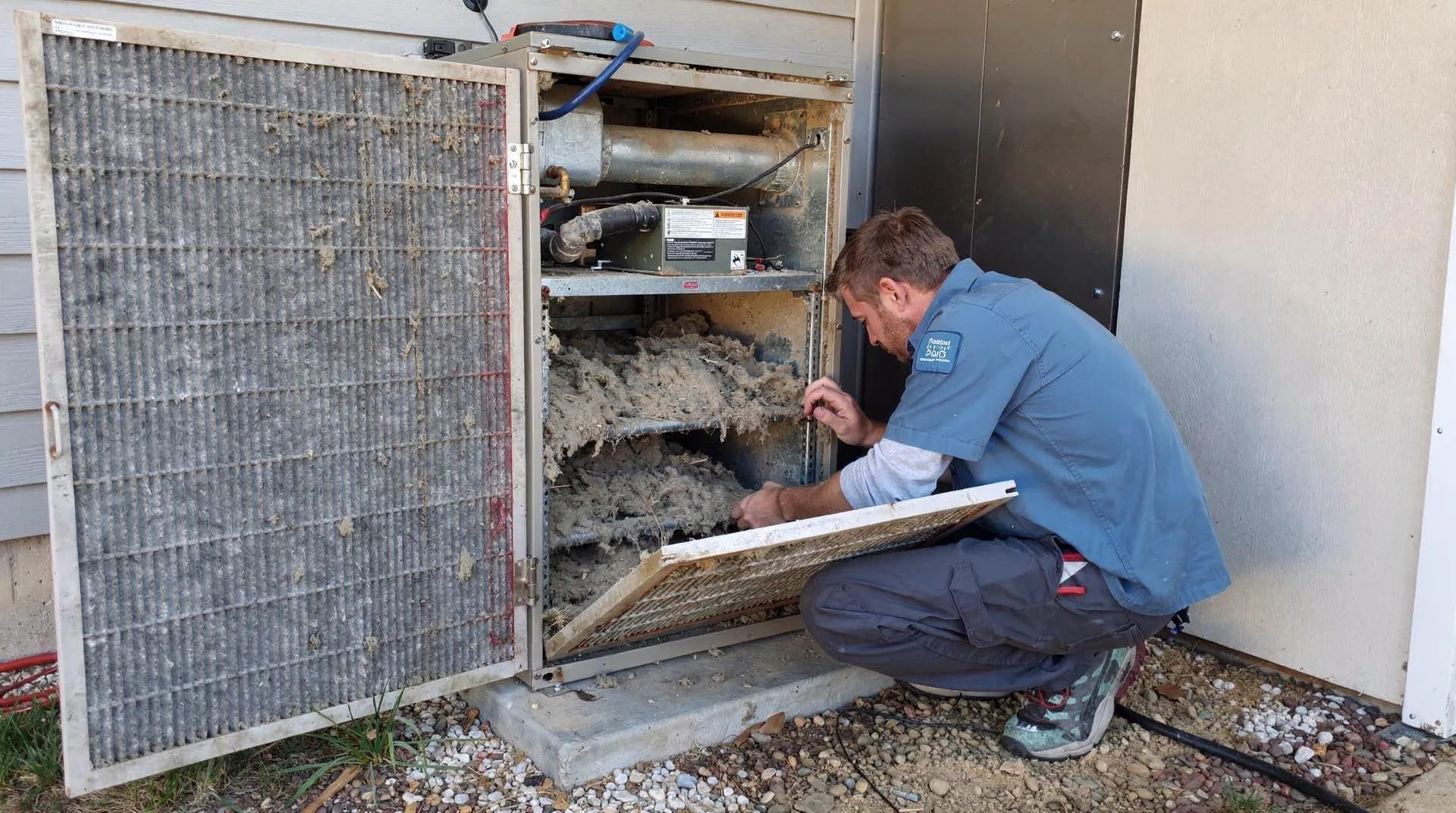 Clogged filters make your HVAC system work harder, reducing efficiency and potentially causing breakdowns.; Buildup
